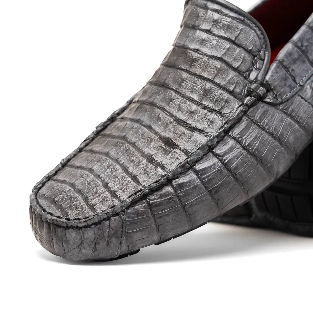 Marco Di Milano Remo in Grey Caiman Driver Loafers