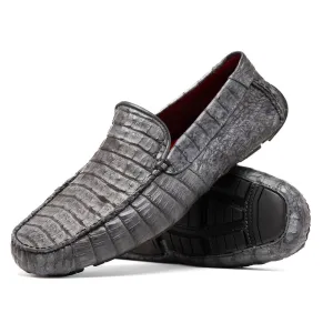 Marco Di Milano Remo in Grey Caiman Driver Loafers