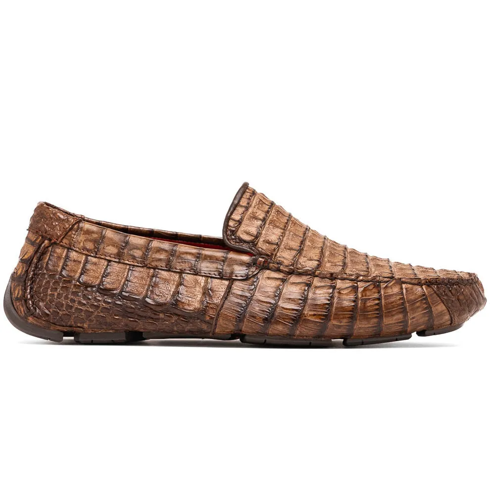Marco Di Milano Remo Stone Washed Brown Crocodile Loafers
