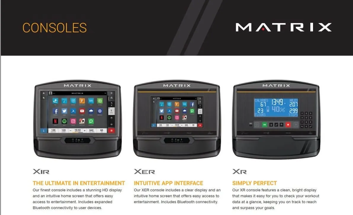 Matrix E30 Suspension Elliptical with XR/XiR Console