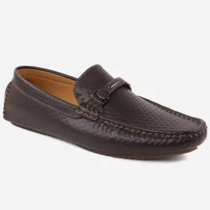Men “MARCO” Penta Textured Slip On Buckled Casual Moccasin Shoes