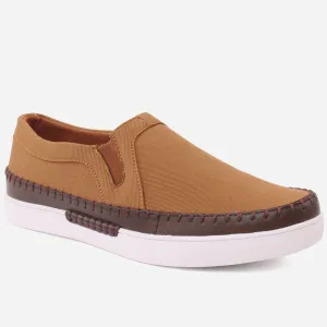 Men "HENDRIX" Shaded Stitched Detail Loafers Elastic Goring Boat Casual Trainers