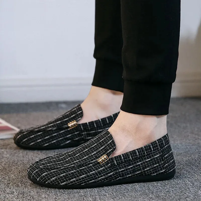 Men's Casual Shoes Red Loafers Cleat Shoes Metal Trim Driving Moccasin Soft Comfortable Casual Shoes Men's Sneakers Flats