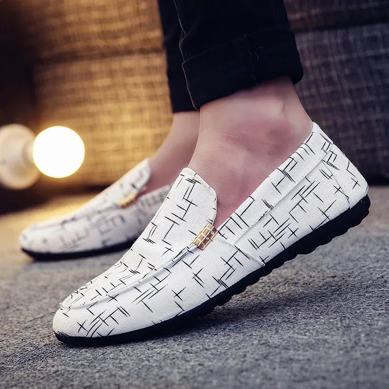 Men's Casual Shoes Red Loafers Cleat Shoes Metal Trim Driving Moccasin Soft Comfortable Casual Shoes Men's Sneakers Flats