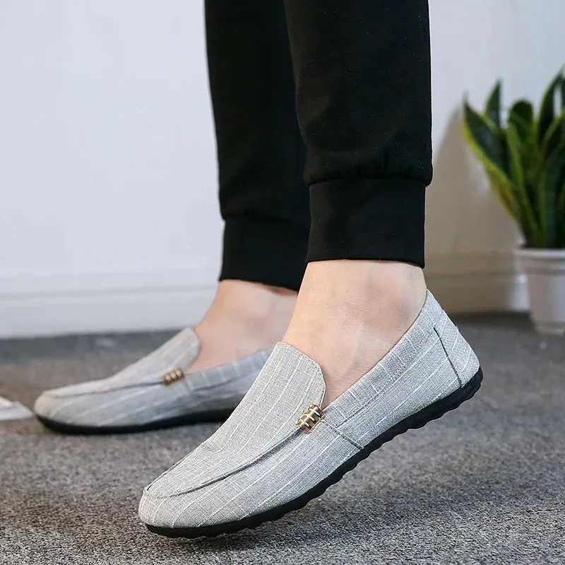 Men's Casual Shoes Red Loafers Cleat Shoes Metal Trim Driving Moccasin Soft Comfortable Casual Shoes Men's Sneakers Flats