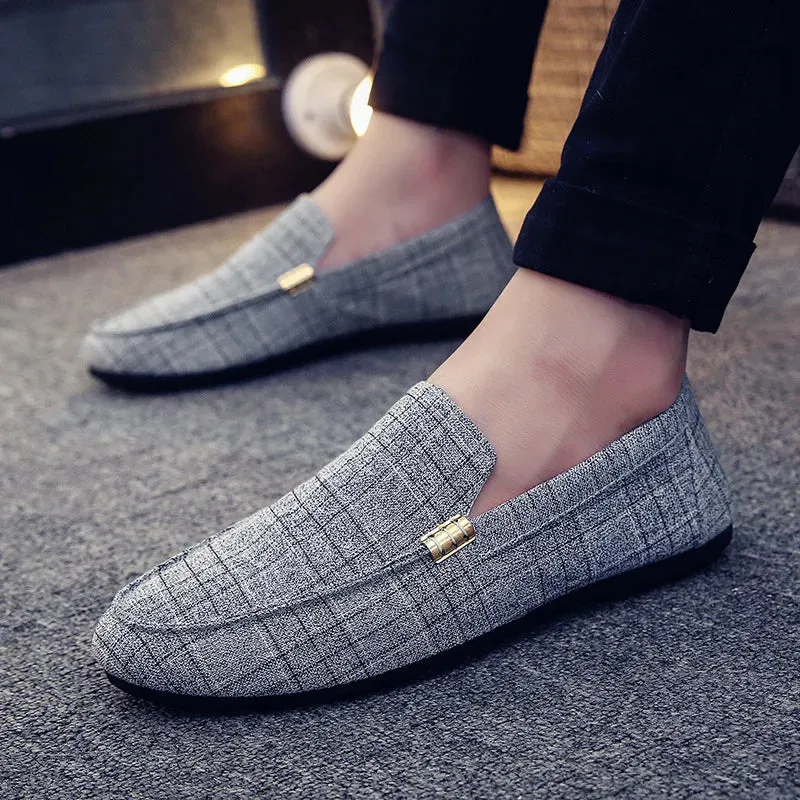 Men's Casual Shoes Red Loafers Cleat Shoes Metal Trim Driving Moccasin Soft Comfortable Casual Shoes Men's Sneakers Flats