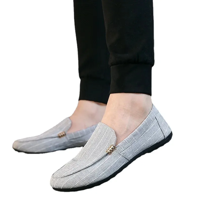Men's Casual Shoes Red Loafers Cleat Shoes Metal Trim Driving Moccasin Soft Comfortable Casual Shoes Men's Sneakers Flats