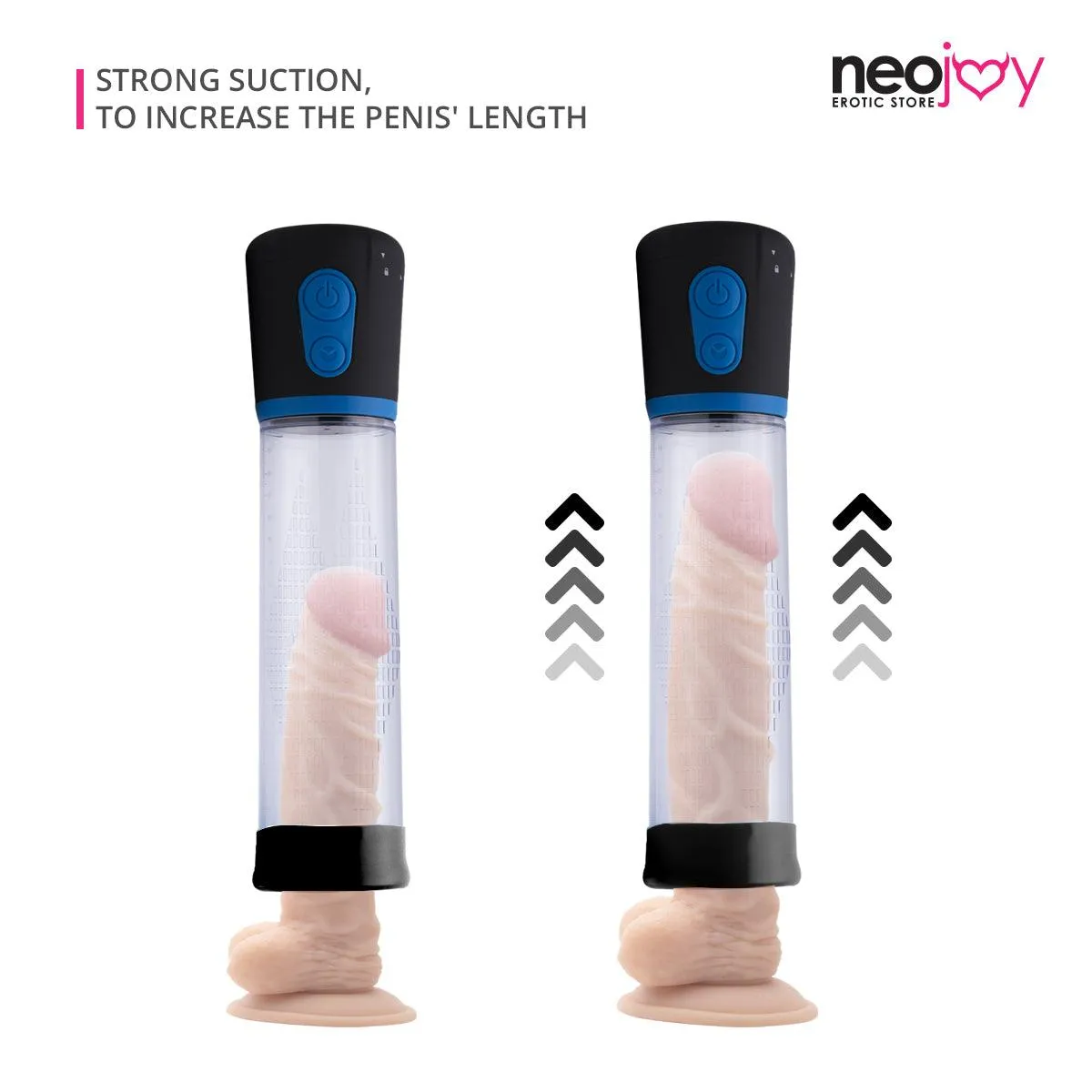 Neojoy Black Male Silicone Stretchy Soft Flexible Penis Pump Sleeve