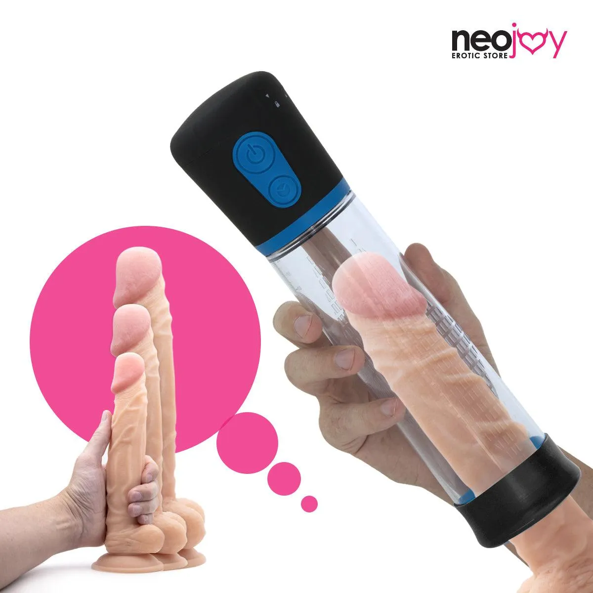 Neojoy Black Male Silicone Stretchy Soft Flexible Penis Pump Sleeve