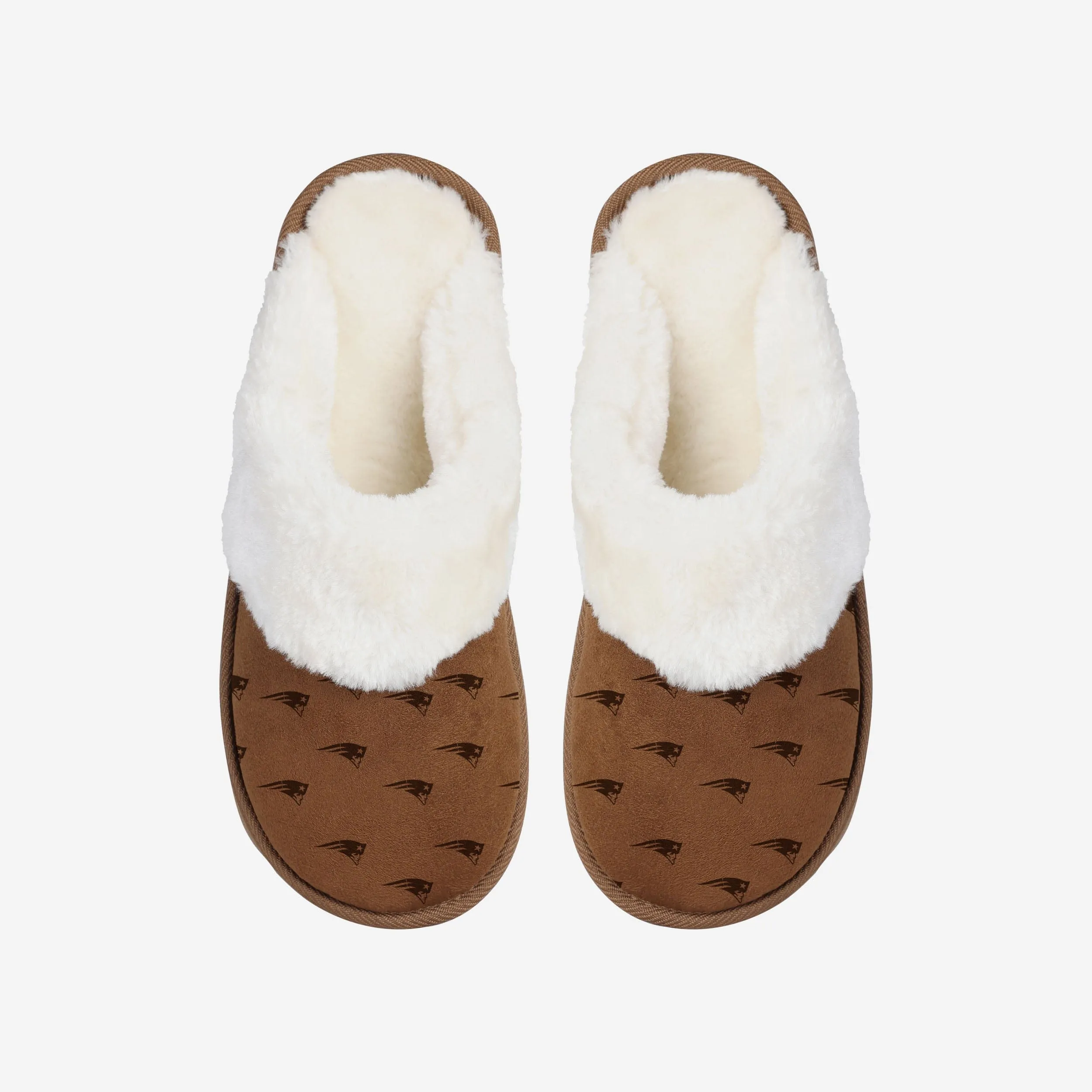 New England Patriots Womens Repeat Logo Moccasin Slipper