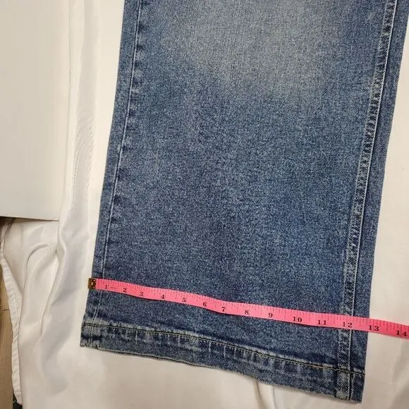 NEW Gap high rise wide leg medium indigo stride ankle jeans 33/16