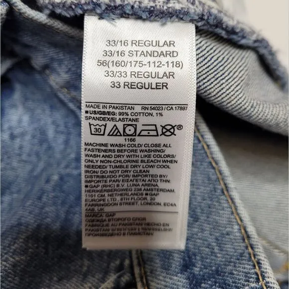 NEW Gap high rise wide leg medium indigo stride ankle jeans 33/16