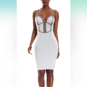 New! Hybrid &amp; Company Womens Sexy Stretch Skinny Bodycon Attractive Strap Dress