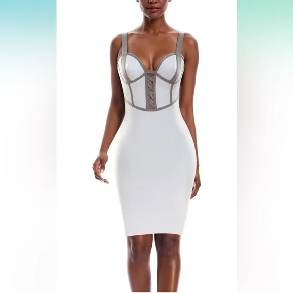 New! Hybrid &amp; Company Womens Sexy Stretch Skinny Bodycon Attractive Strap Dress