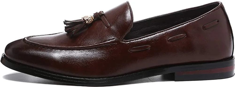 NXY Men's Tassel Loafers Casual Slip-on Dress Shoes Leather Moccasins Shoes Penny Loafers Business Size 7-13
