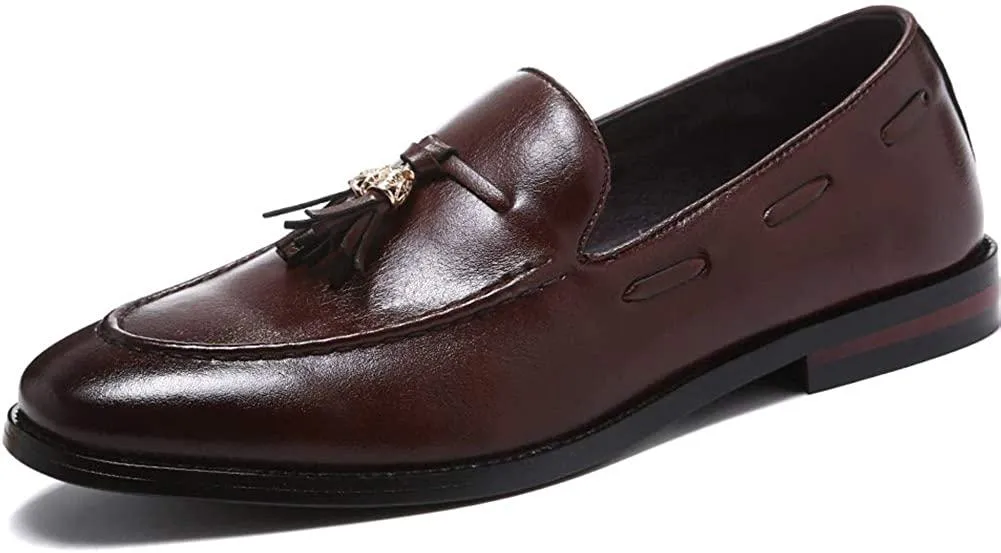 NXY Men's Tassel Loafers Casual Slip-on Dress Shoes Leather Moccasins Shoes Penny Loafers Business Size 7-13
