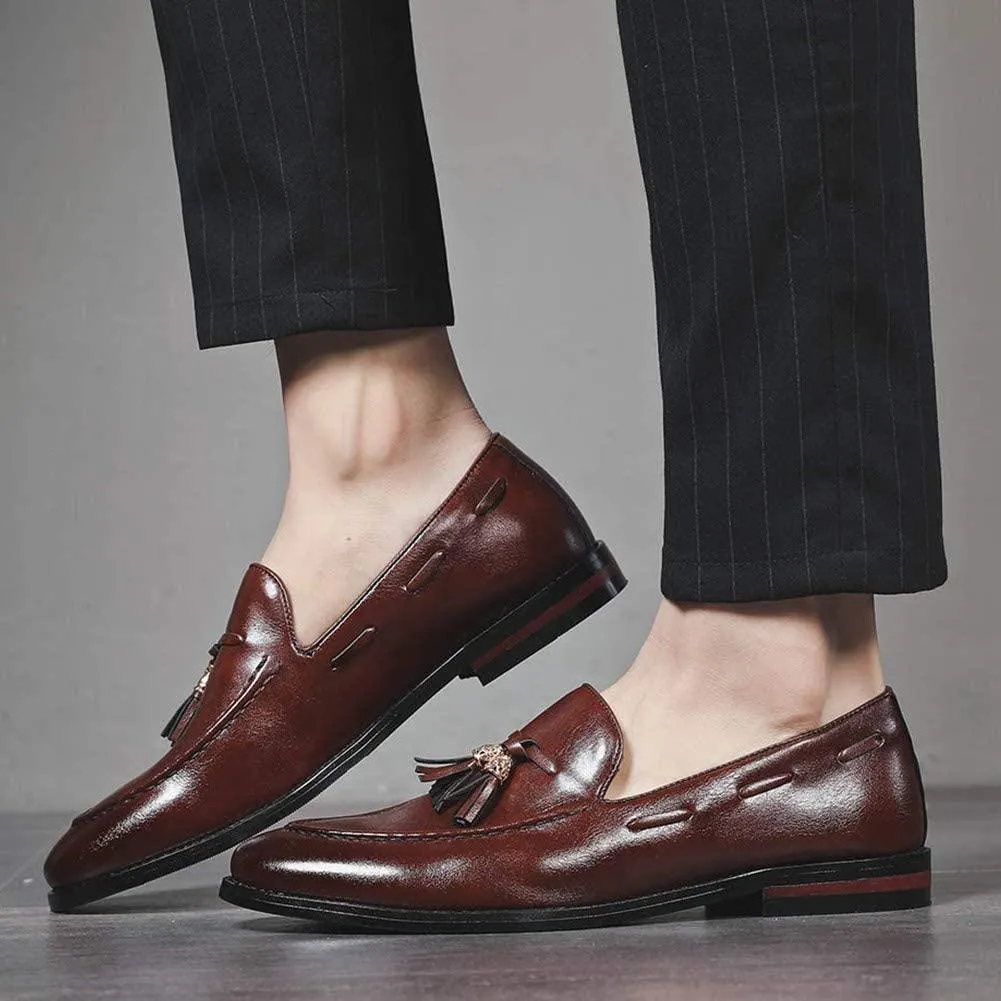 NXY Men's Tassel Loafers Casual Slip-on Dress Shoes Leather Moccasins Shoes Penny Loafers Business Size 7-13