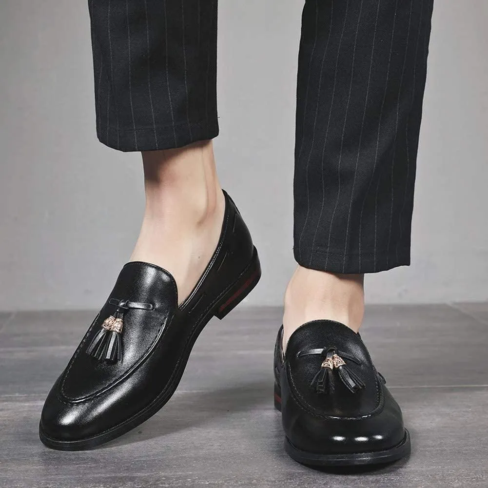 NXY Men's Tassel Loafers Casual Slip-on Dress Shoes Leather Moccasins Shoes Penny Loafers Business Size 7-13