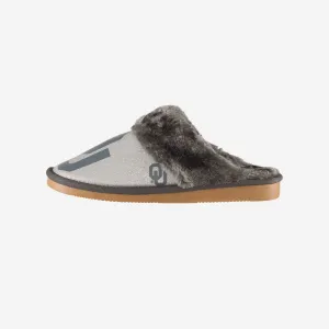 Oklahoma Sooners Womens Glitter Open Back Fur Moccasin Slipper