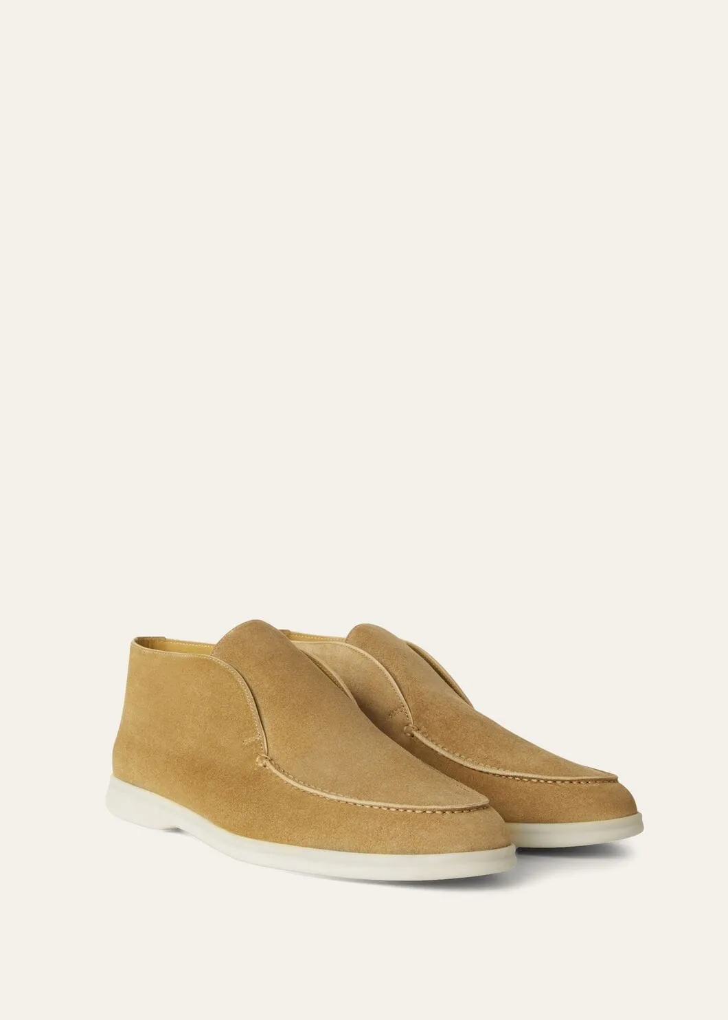 Open Walk Boots in Beige Suede
