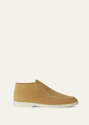 Open Walk Boots in Beige Suede