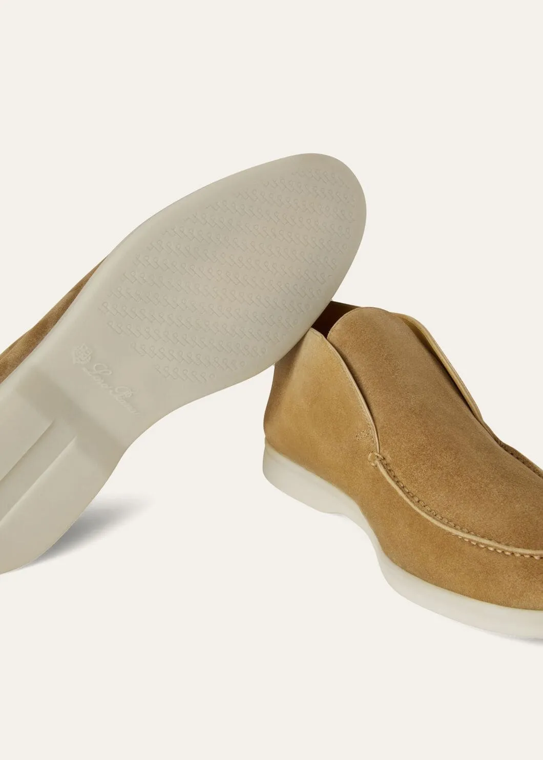 Open Walk Boots in Beige Suede