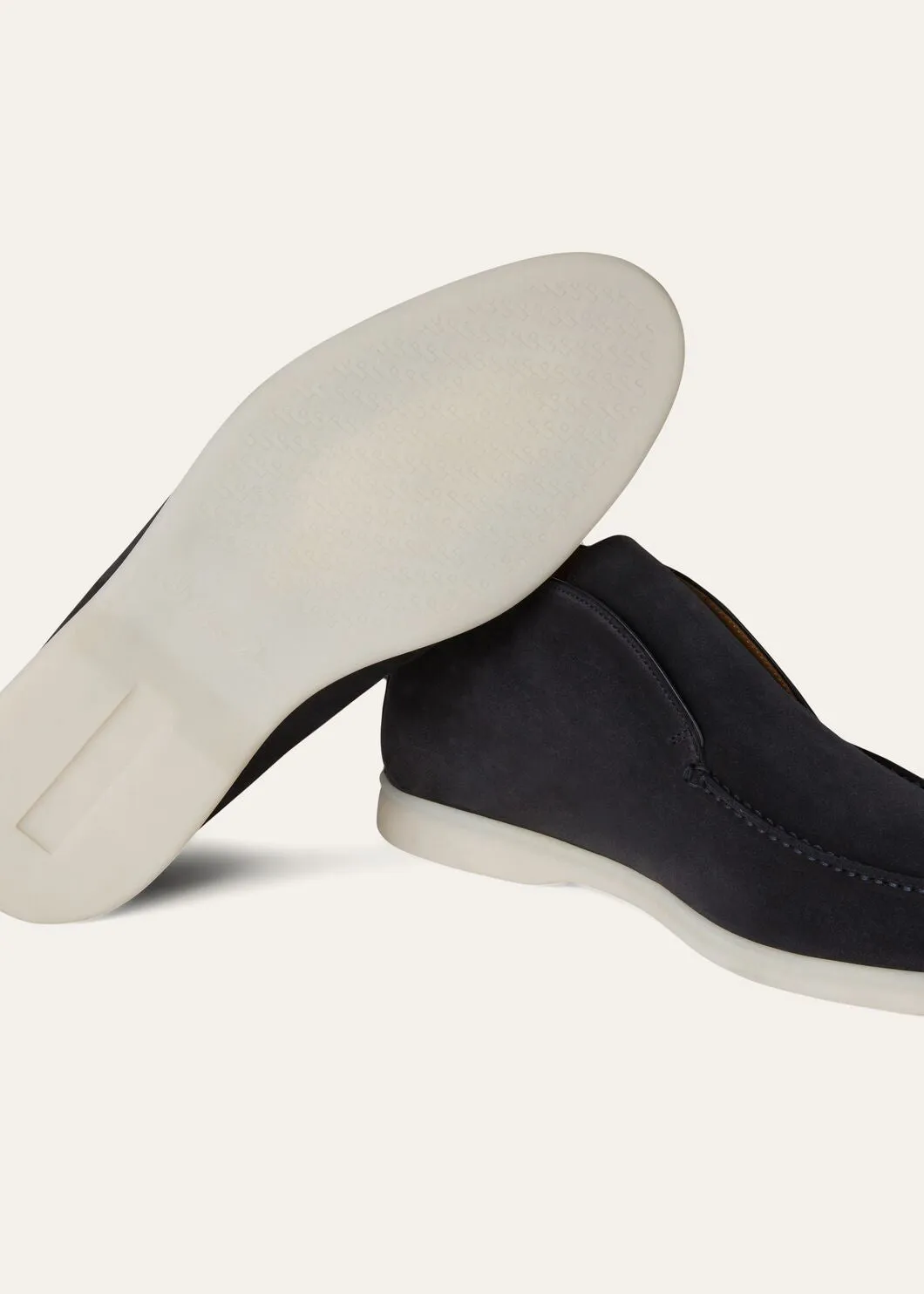 Open Walk Boots in Navy Suede