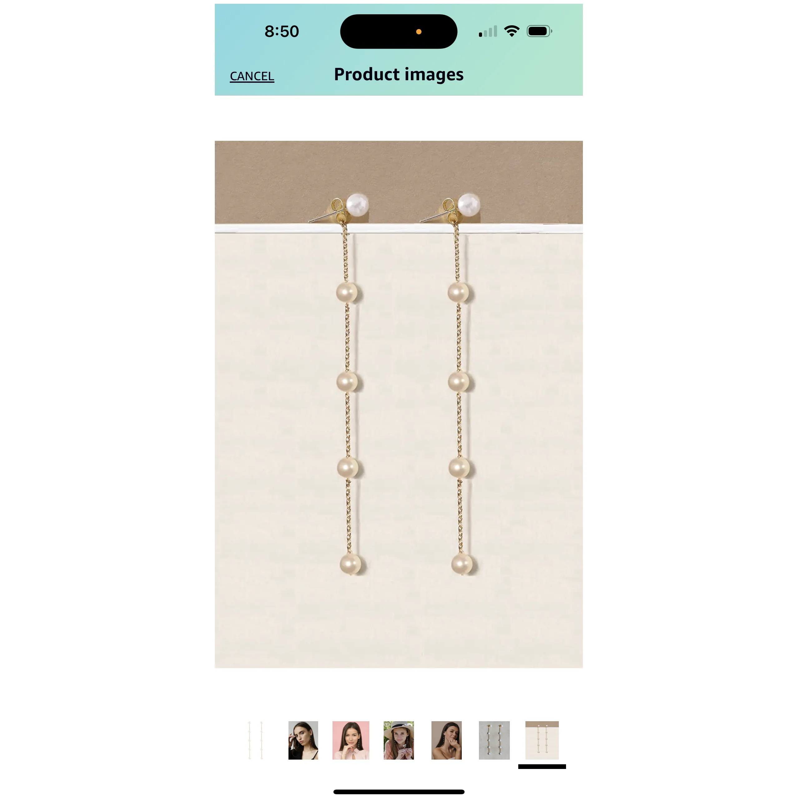 Pearl Drop Threader Earrings
