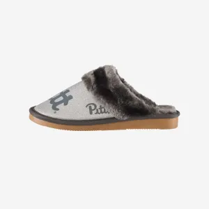 Pittsburgh Panthers Womens Glitter Open Fur Moccasin Slipper
