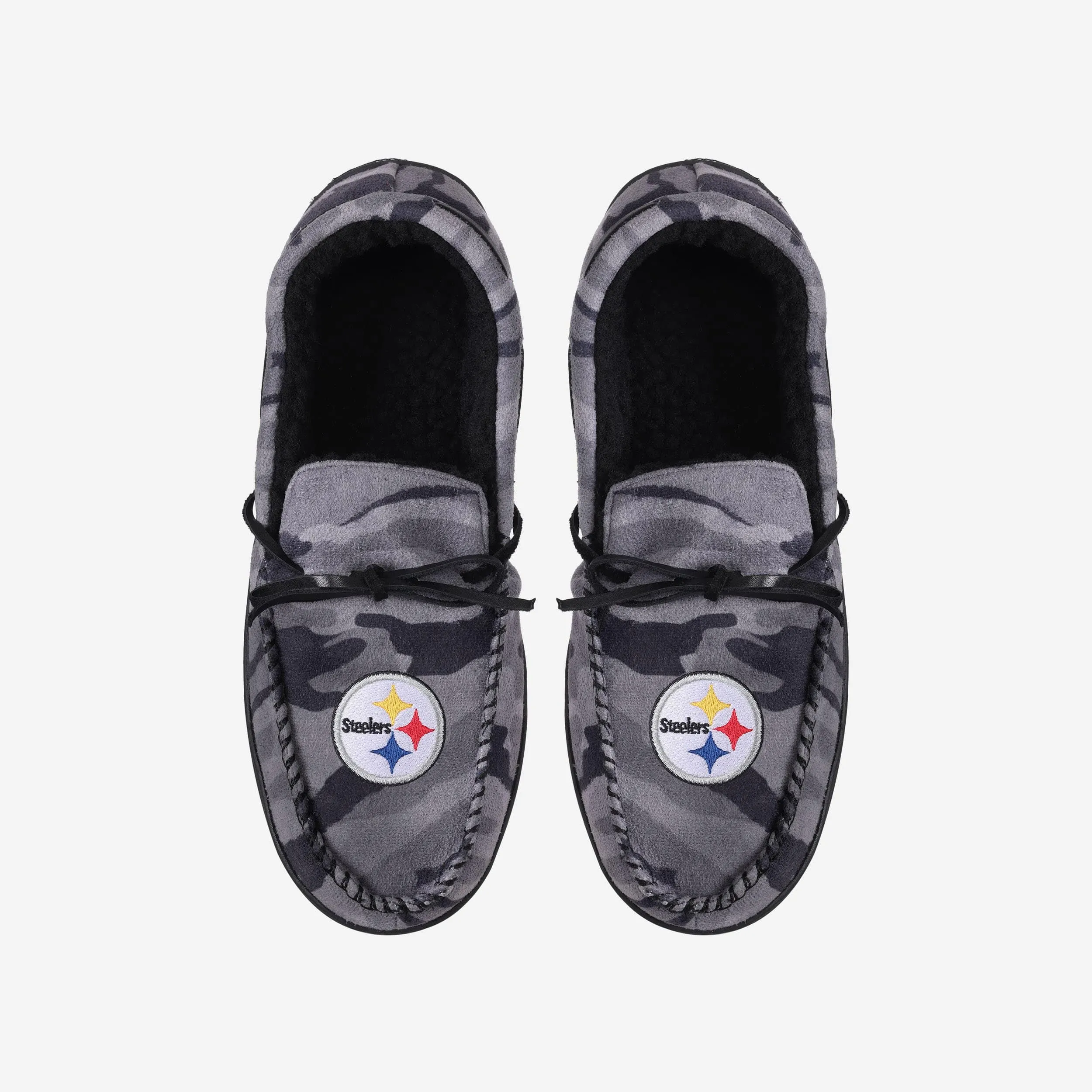 Pittsburgh Steelers Printed Camo Moccasin Slipper