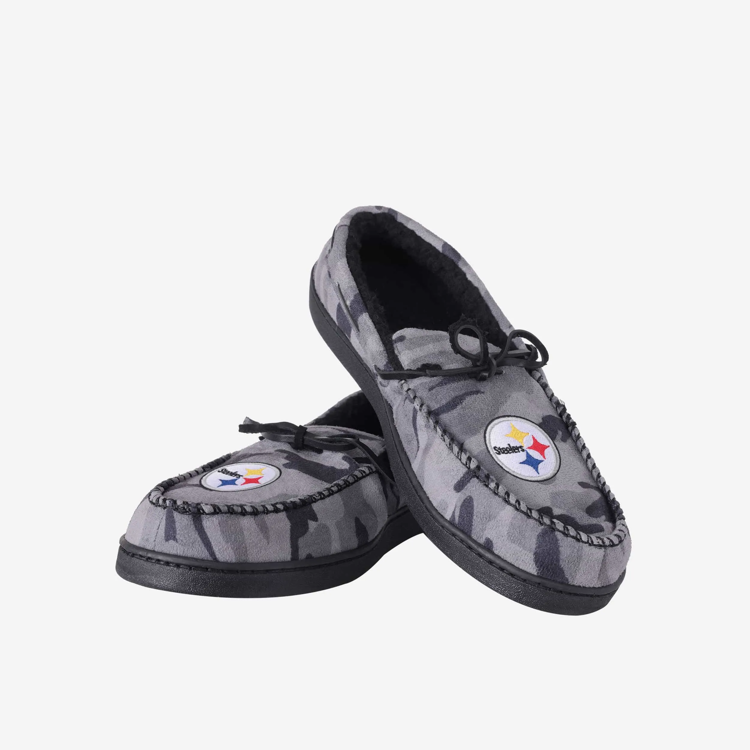 Pittsburgh Steelers Printed Camo Moccasin Slipper