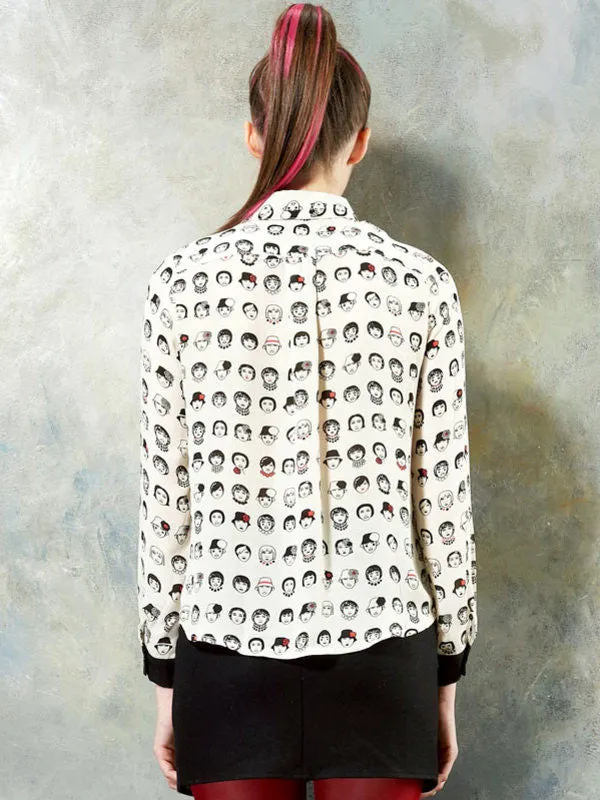 portraits from art class shirt