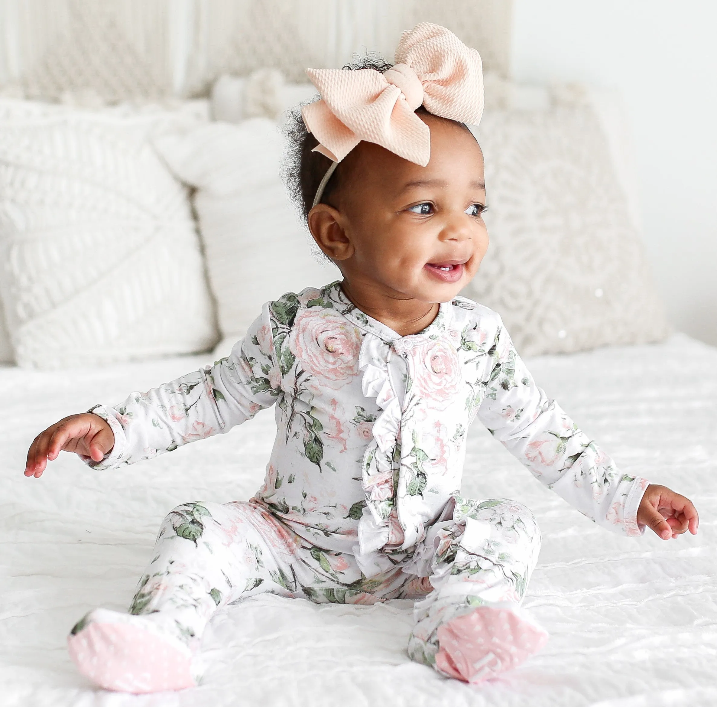 Posh Peanut Delilah Ruffled Snap Footie