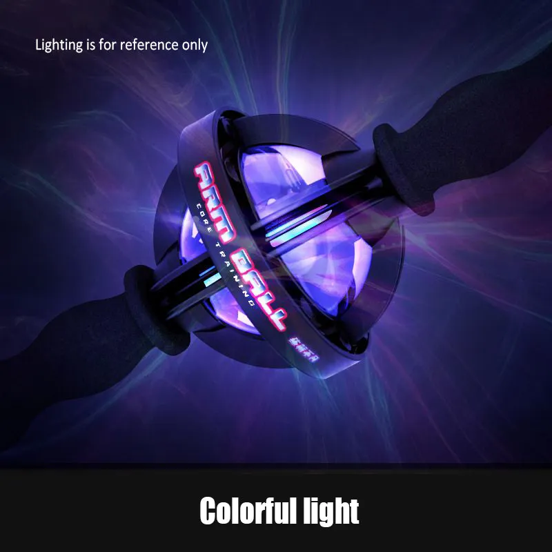 Premium Arm Strength Exerciser – Gyroscope Forearm Trainer with LED Light – Core Trainer for Home Gym Fitness – Powerball Arm Ball with Pull Rope Start, 200KG Resistance