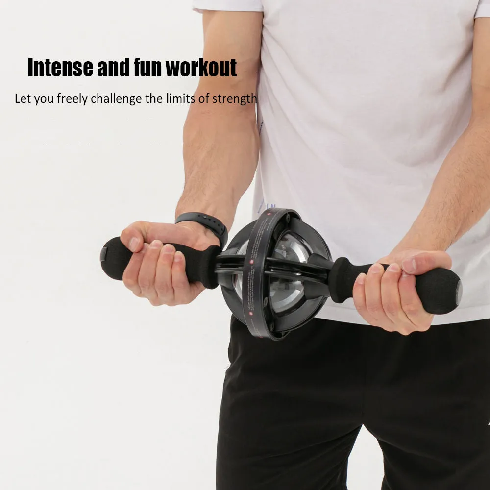 Premium Arm Strength Exerciser – Gyroscope Forearm Trainer with LED Light – Core Trainer for Home Gym Fitness – Powerball Arm Ball with Pull Rope Start, 200KG Resistance