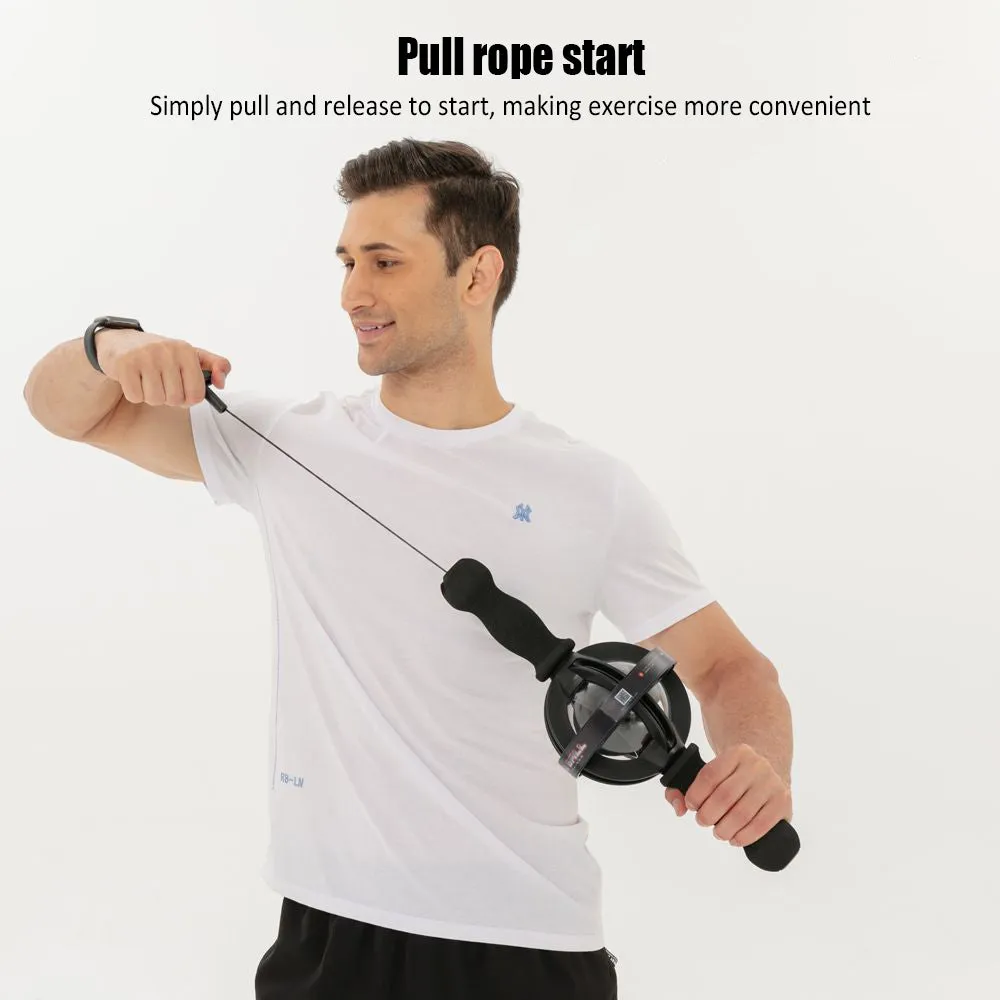 Premium Arm Strength Exerciser – Gyroscope Forearm Trainer with LED Light – Core Trainer for Home Gym Fitness – Powerball Arm Ball with Pull Rope Start, 200KG Resistance