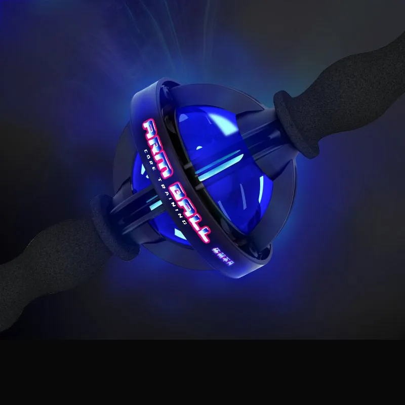Premium Arm Strength Exerciser – Gyroscope Forearm Trainer with LED Light – Core Trainer for Home Gym Fitness – Powerball Arm Ball with Pull Rope Start, 200KG Resistance