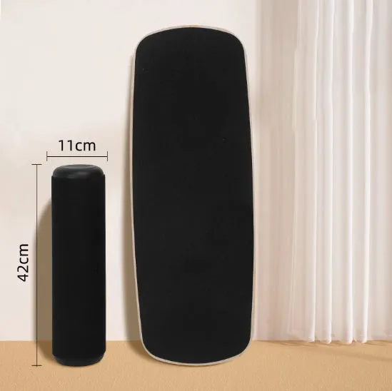 Premium Balance Board - 360° Wobble Trainer for Core Stability, Focus & Posture, Anti-Slip, Rubber Bottom for Safe & Silent Workout, Full Body Exercise for Home Gym & Office Use, Solid Wood Construction