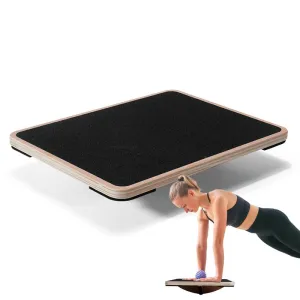 Premium Balance Board - 360° Wobble Trainer for Core Stability, Focus & Posture, Anti-Slip, Rubber Bottom for Safe & Silent Workout, Full Body Exercise for Home Gym & Office Use, Solid Wood Construction