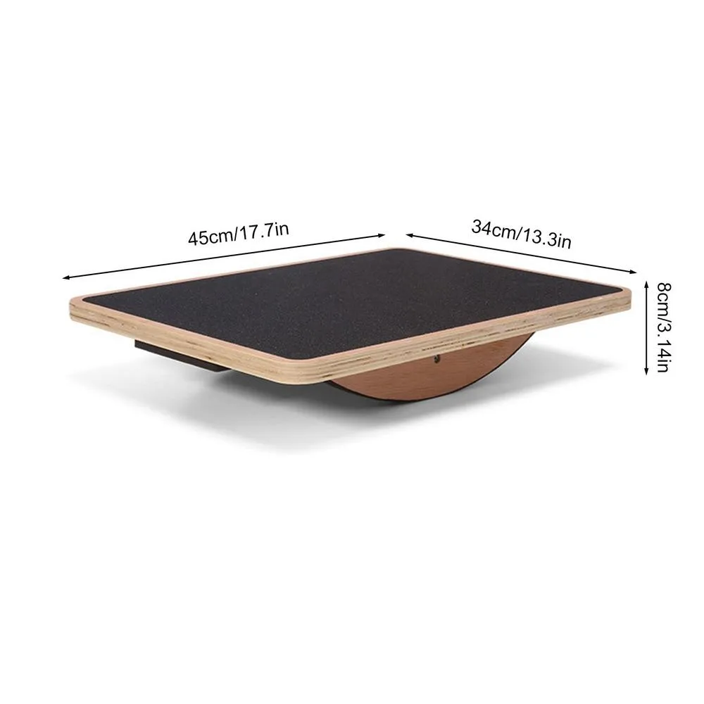 Premium Balance Board - 360° Wobble Trainer for Core Stability, Focus & Posture, Anti-Slip, Rubber Bottom for Safe & Silent Workout, Full Body Exercise for Home Gym & Office Use, Solid Wood Construction
