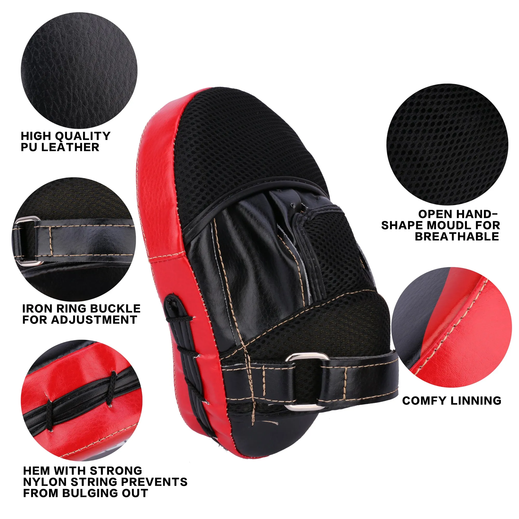 Premium Boxing Hand Target Mitt – High Quality Punch Focus Pad for Muay Thai, Kickboxing, Sanda, Karate Training, Thickened Five-Finger Design for Enhanced Punch Absorption