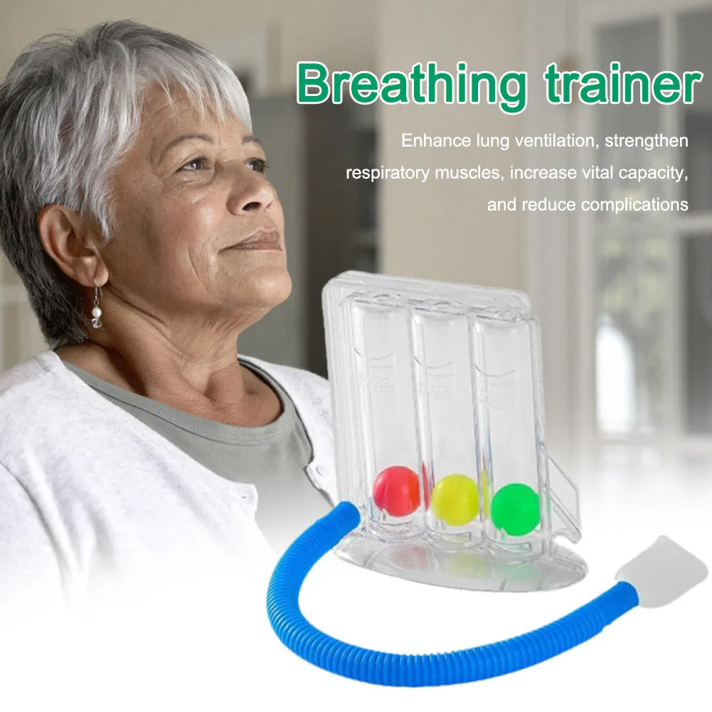Premium Breathing Exerciser – 3-Ball Lung Function Trainer for Respiratory Health, Improve Lung Capacity & Prevent Mucus Build-Up, Stress Relief & Deep Breathing Practice