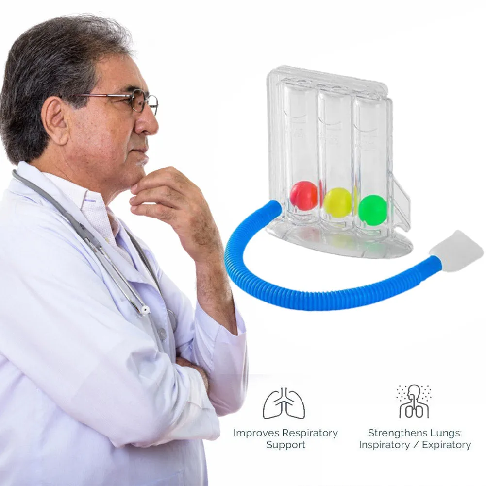 Premium Breathing Exerciser – 3-Ball Lung Function Trainer for Respiratory Health, Improve Lung Capacity & Prevent Mucus Build-Up, Stress Relief & Deep Breathing Practice