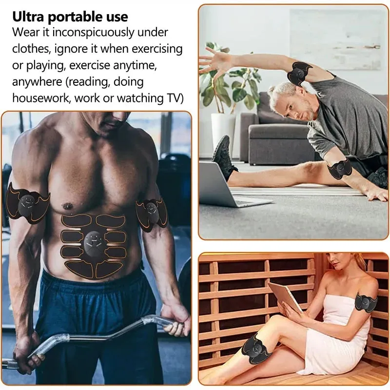 Premium EMS Muscle Stimulator Abdominal Hip Trainer with LCD Display | USB Rechargeable Fitness Toner for Body Slimming & Waist Training at Home Gym