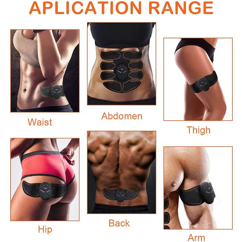 Premium EMS Muscle Stimulator Abdominal Hip Trainer with LCD Display | USB Rechargeable Fitness Toner for Body Slimming & Waist Training at Home Gym