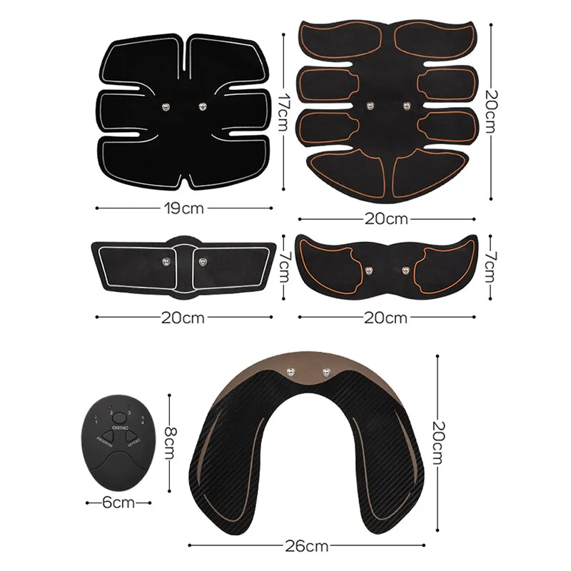 Premium EMS Muscle Stimulator Abdominal Hip Trainer with LCD Display | USB Rechargeable Fitness Toner for Body Slimming & Waist Training at Home Gym