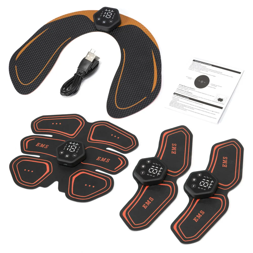 Premium EMS Muscle Stimulator Abdominal Hip Trainer with LCD Display | USB Rechargeable Fitness Toner for Body Slimming & Waist Training at Home Gym