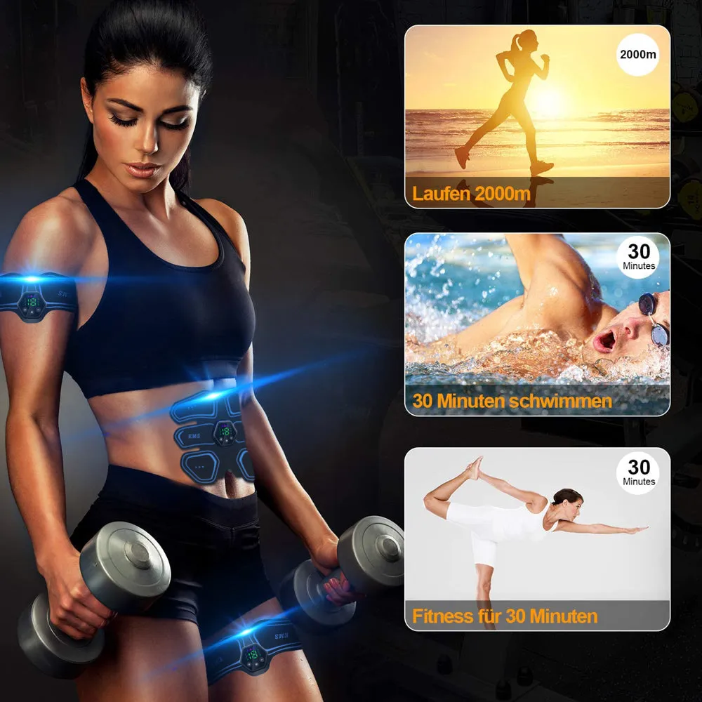 Premium EMS Muscle Stimulator Abdominal Hip Trainer with LCD Display | USB Rechargeable Fitness Toner for Body Slimming & Waist Training at Home Gym