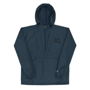 Retro Black Unisex Embroidered Champion Packable Jacket