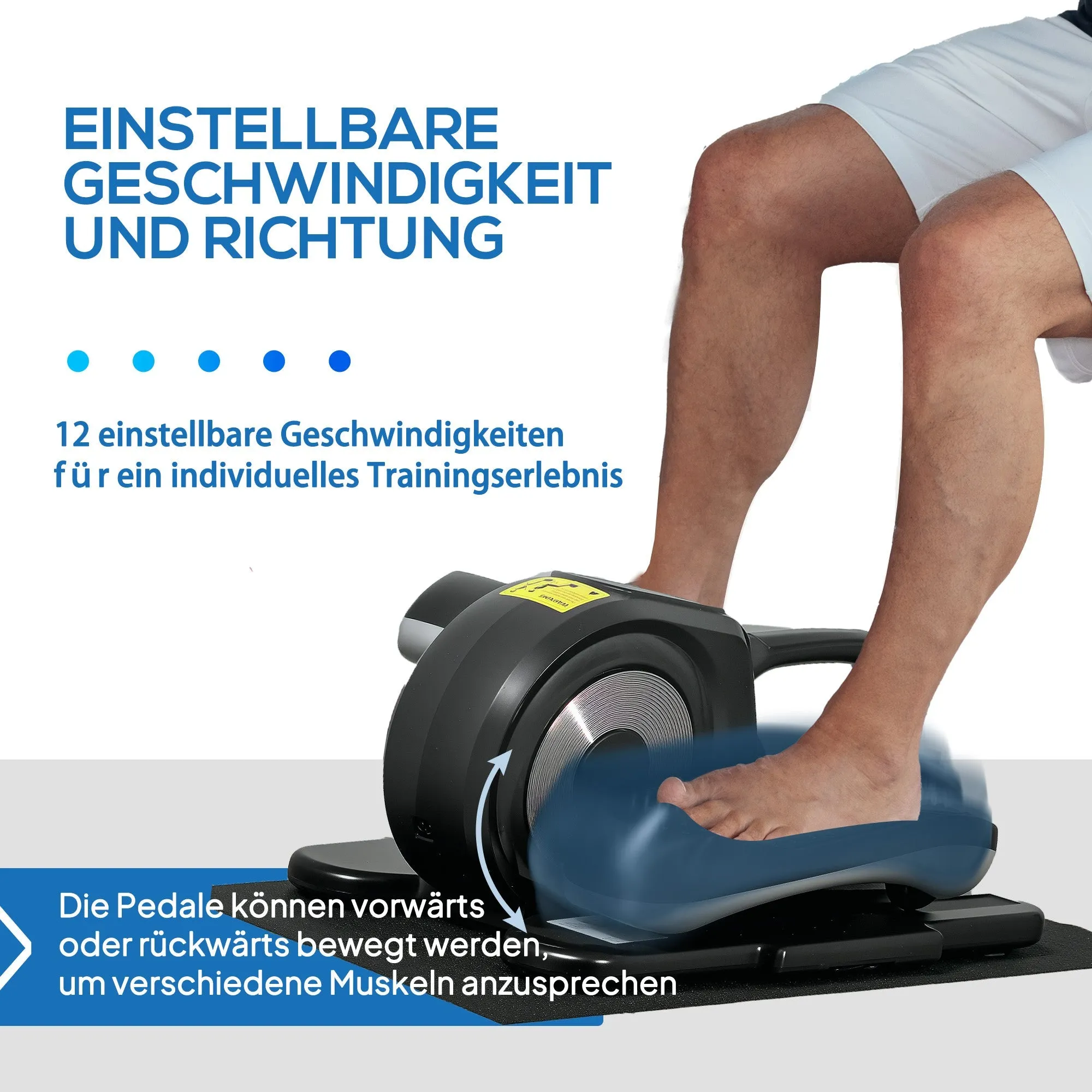 Rootz Mini-Ellipentrainer - Foot Coach - Handy Pedal Trainer - Injury Prevention - 45cm x 38cm x 25cm